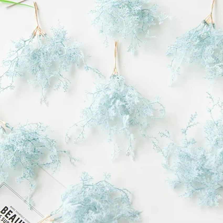 guirlande fleurs séchées bleu clair naturelle fil coton decoration chambre maison