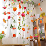 guirlande florale romantique fleurs artificielles rose orange rouge jaune verte mariage décoration intérieure suspension