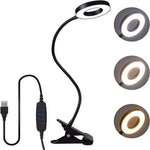 lampe led flexible pince usb noir moderne interrupteur tactile rechargeable 360degrotation chargeusb