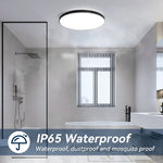 lampe led moderne télécommande 220v ip65 étanche noir blanc 37.5cm