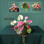 décoration événement mariage anniversaire hydrangea anthurium rose arrangement floral intérieur élégant moderne tropical vases