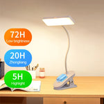 lampe rechargeable led blanc moderne pinces clipser port usb interrupteur base stable