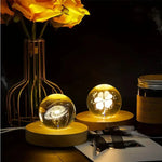 support présentation lumineux bois naturel led rechargeable adhésif base circulaire minimaliste 6cm 8cm