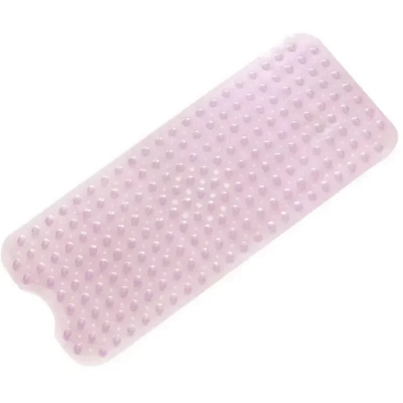 tapis bain moderne antidérapant 40x100cm bleu clair gris transparent drainage massage suction