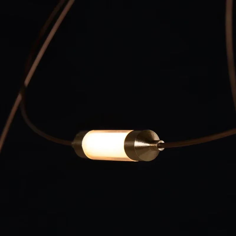 Suspension lumineuse moderne fer blanc doré fil torsadé LED 2000 82000 lumens