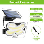 lampe solaire extérieur led ip65 noir gris blanc automatique