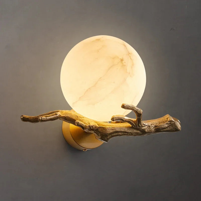 lampe murale led marbre moderne blanc doré imperméable branchée l’acier inoxydable