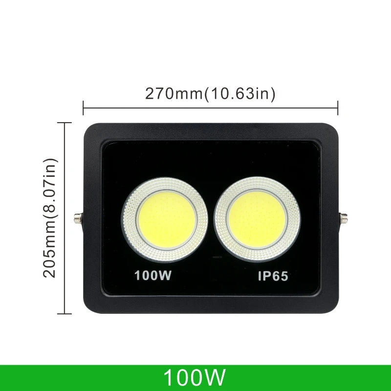 projecteur led ip65 waterproof moderne noir 200w 300w 100w 50wextérieur clips