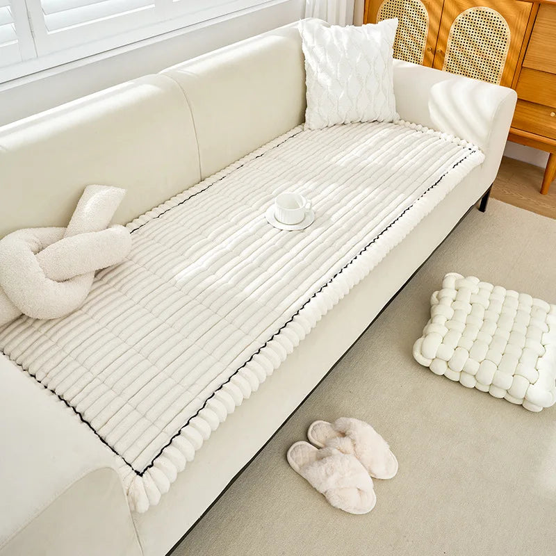 coussin canapé polyestère doux rayures beige gris moderne confortable machine lavable multiple tailles