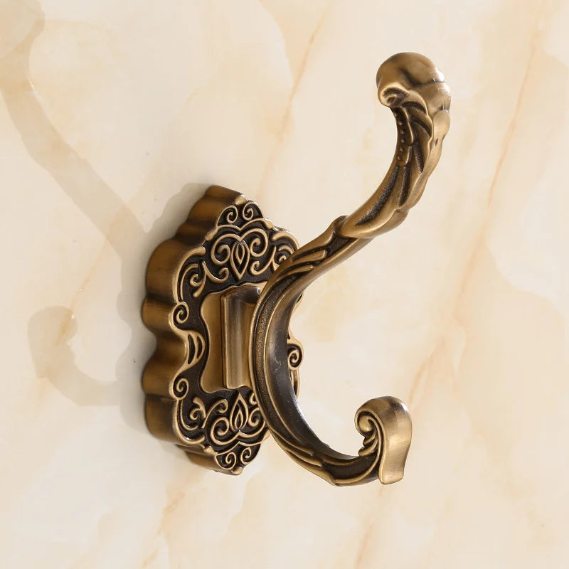 porte serviettes mural ornements floraux bronze blanc or noir classique adhésif métal décoration maison