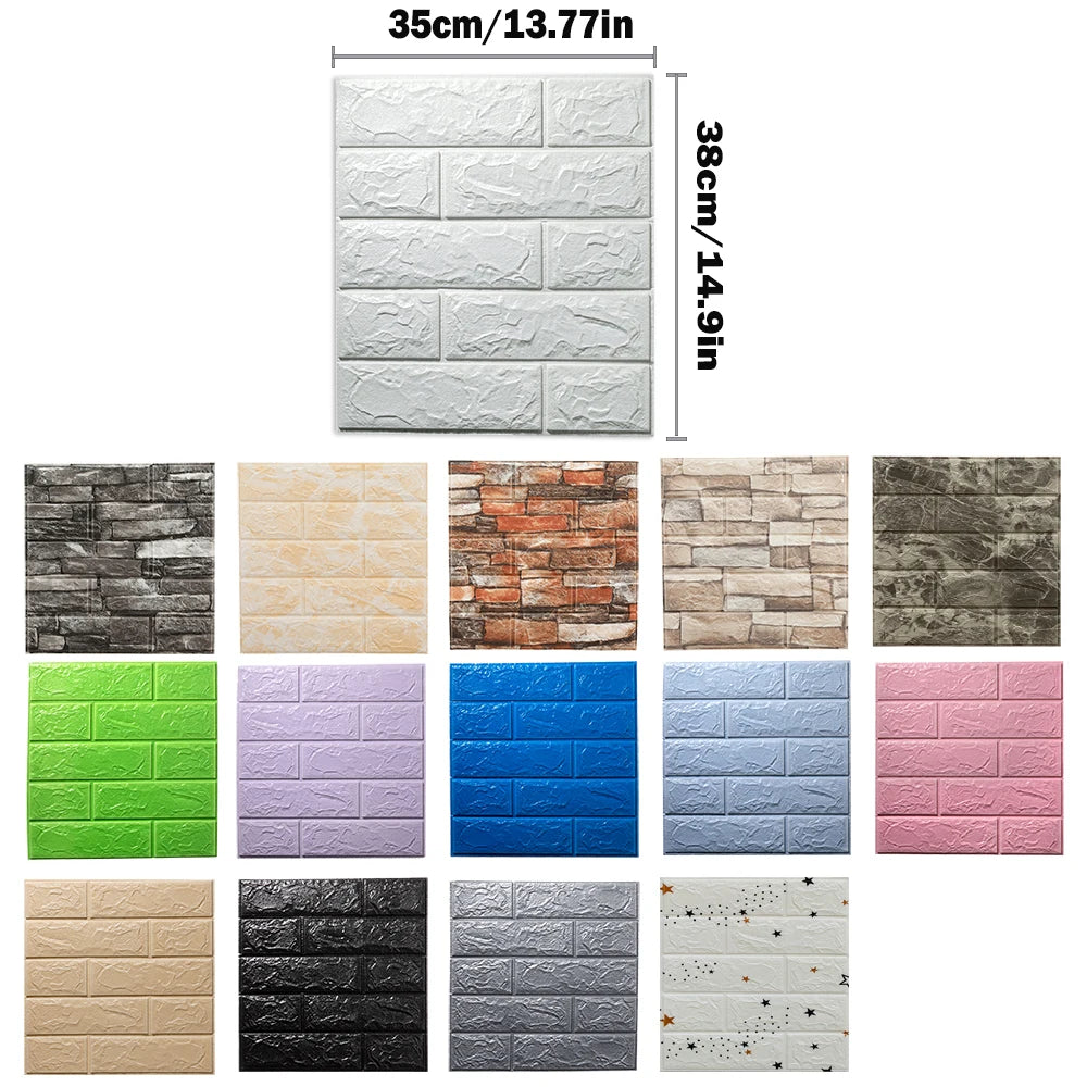 panneaux decoratifs murals adhésifs texture brique moderne gris beige bleu vert rose noir blanc