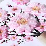 sticker mural 3d moderne fleurs papillons rose beige noir opaque chambre coucher PVC