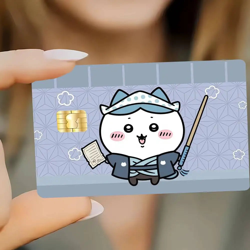autocollants carte credit dessin anime kawaii motifs alimentaires bordures colorées