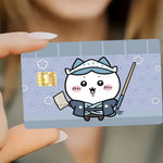autocollants carte credit dessin anime kawaii motifs alimentaires bordures colorées