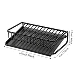 porte savon moderne plastique noir grille métallique opaquant étagère drainage