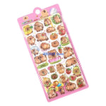 sticker 3d kawaii relief dessins animés lapins fruits opaques rose bleu blanc