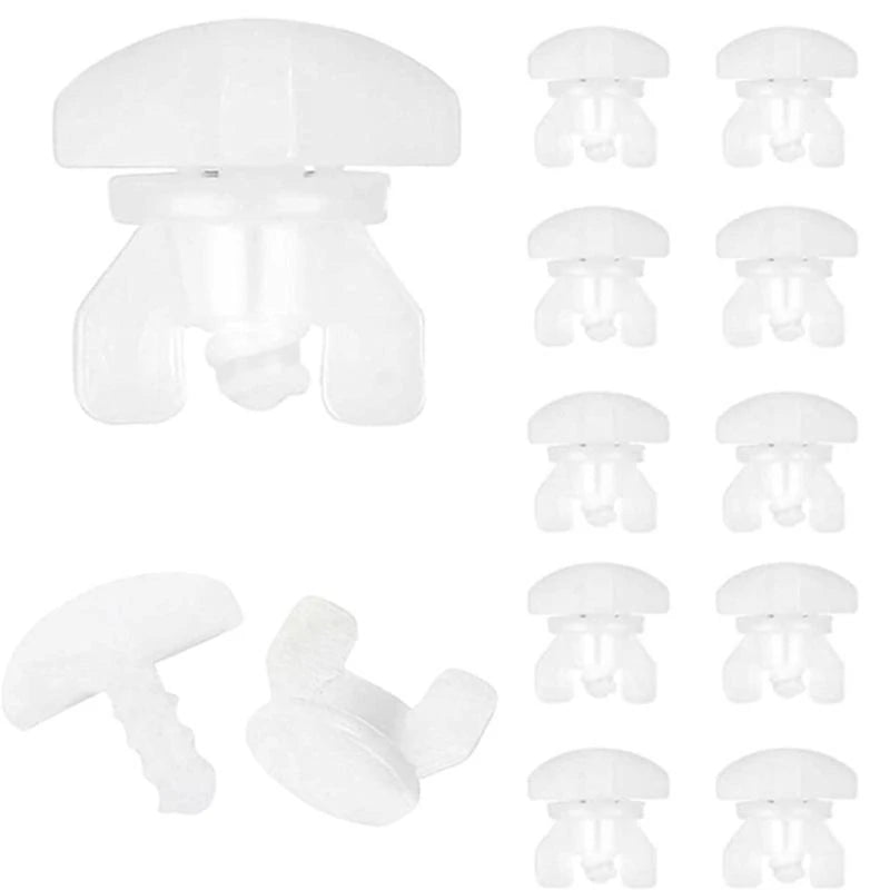 rideaux poulies pieces rechange plastique blanc translucide moderne fixations sans motif inclusées 10 pièces