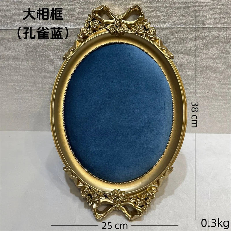 plateau présentation bijoux forme cadre photo doré velours couleur