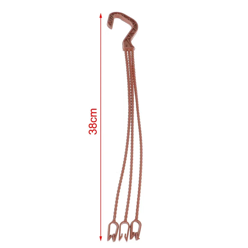 supports plantes suspendues tressés blanc crème marron rustique crochet corde tordueextérieur jardin fleurs pots