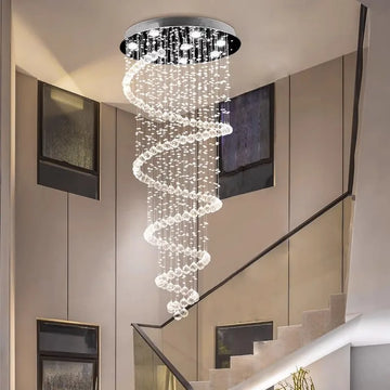 suspension lumineuse spirale transparente moderne sans remote 249 2000lm 110 240v