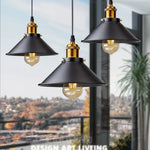 lampe suspendue industrielle noir doré ajustable salon chambre éclairage rétro vintage métal opacité