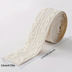 bordure auto adhésive ornements floraux 3d opaque classique décorative adhésive blanc marron roll decoration