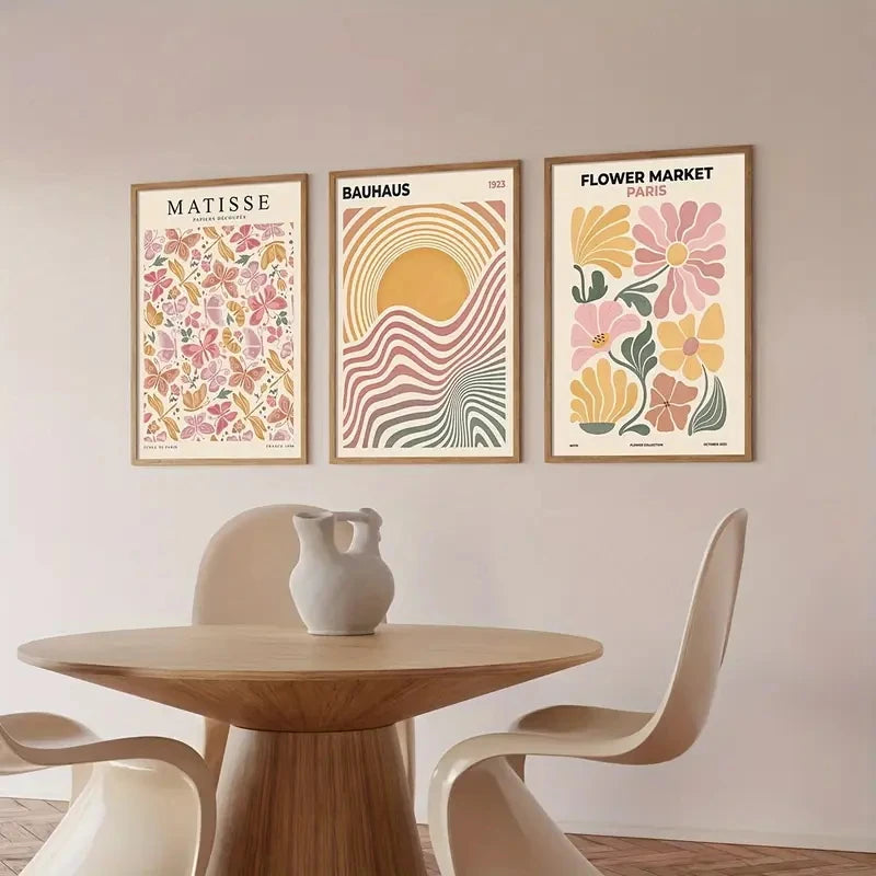 affiches abstraites modernes toile sans cadre fleurs géométriques minimalistes 30x40cm 40x50cm 50x70cm