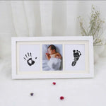 cadre photo enfant empreintes main pied blanc clips classique matériau opacité souvenir croissance