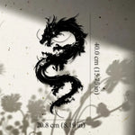 décoration murale autocollant dragon noir art contemporain chambre salon jardin balcon