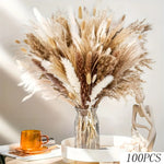 bouquet fleurs séchées pampas naturelles décoration maison anniversaire mariage rouges rustiques
