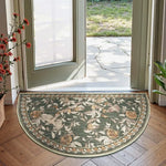 tapis demi cercle motif floral fruits beige vert bleu marine classique antidérapant résistant
