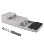rangement couteaux gris bloc vertical moderne sans vis fixe six couteaux