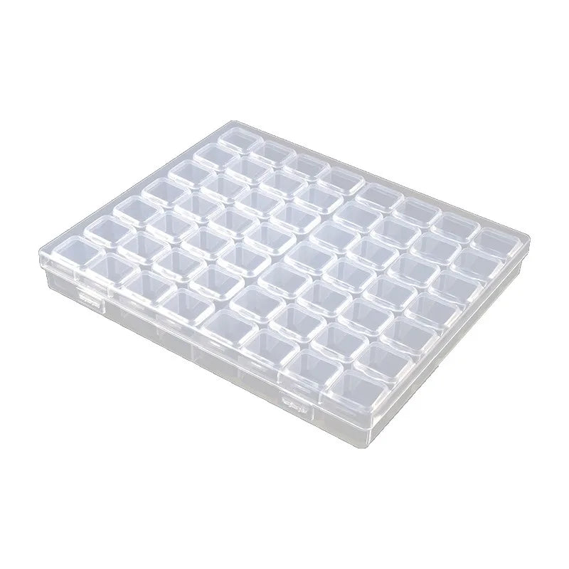 boîtes rangement bijoux plastique réutilisable 28 56 grilles compartiments modernes clips fermeture transparentes