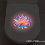 sticker mural multicolore fleur lotus adhésif artiste salle bain décoration chambre opacité