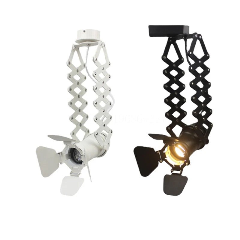 spot lumineux noir moderne tringle led éclairage industriel interrupteur bouton