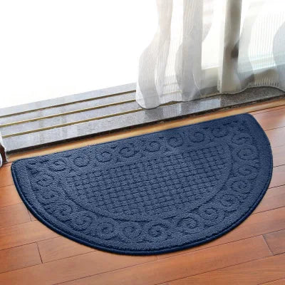 tapis demi circulaire moderne rouge bleu marine vert spirales polyester antidérapant salle bain chambre