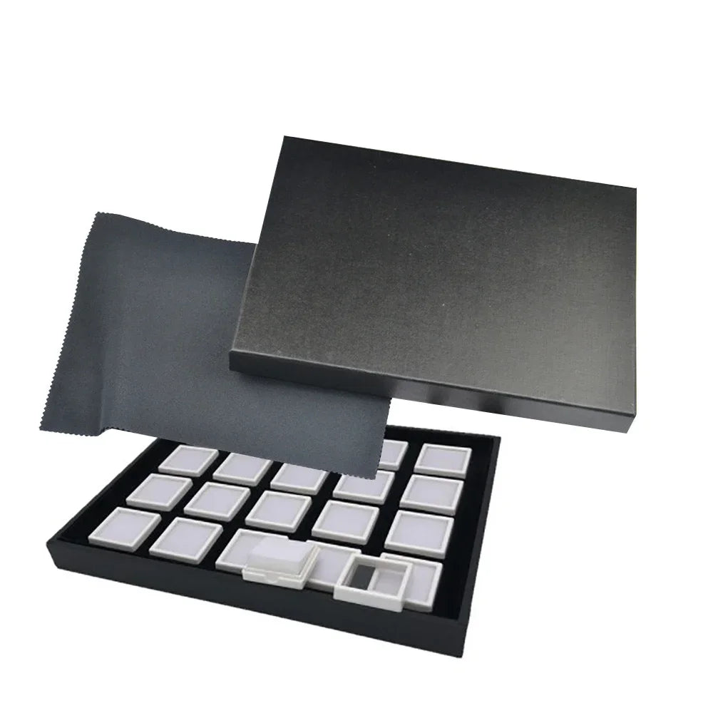 boîtes bijoux noir blanc compartiments carrés moderne storage box organizer showcasegems