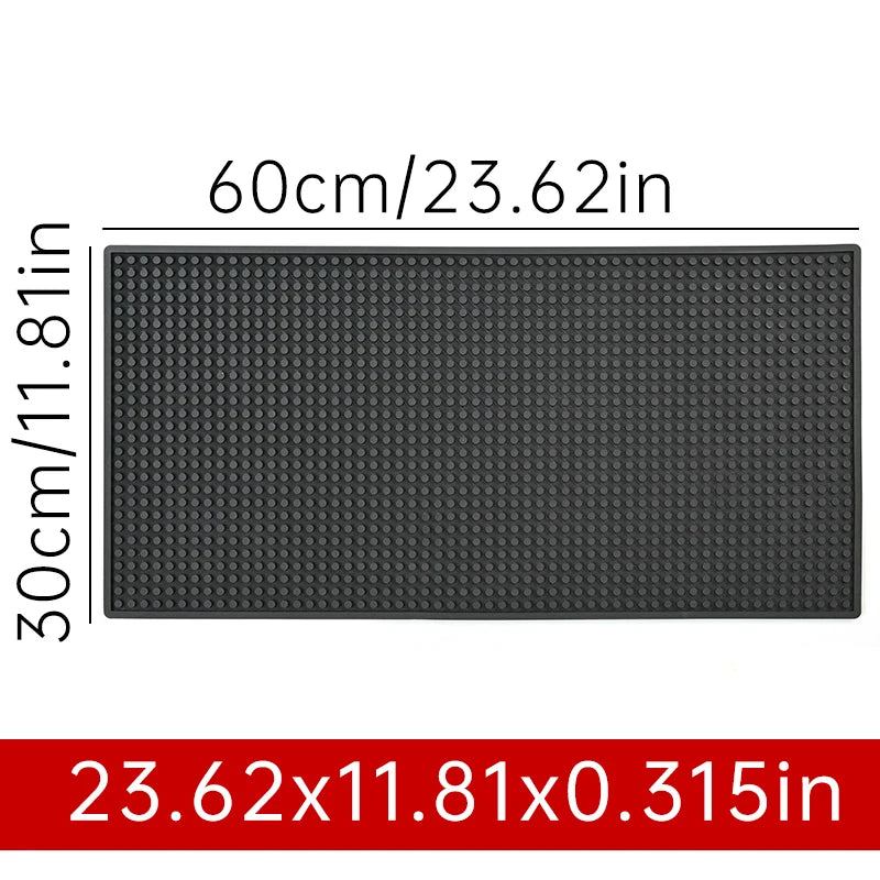 tapis bar noir perforé moderne antidérapant résistant chaleur drainage barista cocktail 45x30cm