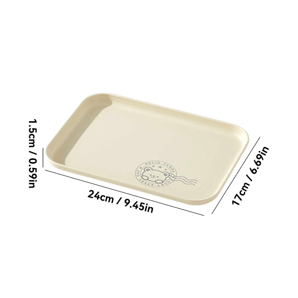assiettes modernes plastique imprimées ours tasse cuillère serviette dessin animé minimaliste