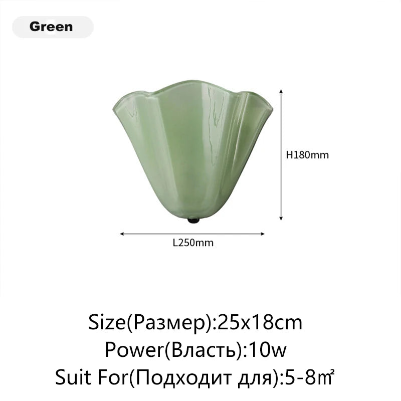 appliques murales led colorées verre transparent moderne éclairage quotidien blanc vert rose rouge