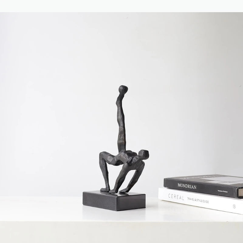 sculptures decoratives metal noir modernes texturées deco maison abstractes minimalistes