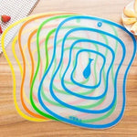 tapis cuisine flexible moderne bleu vert orange rayures concentriques respectueux environnement pratique