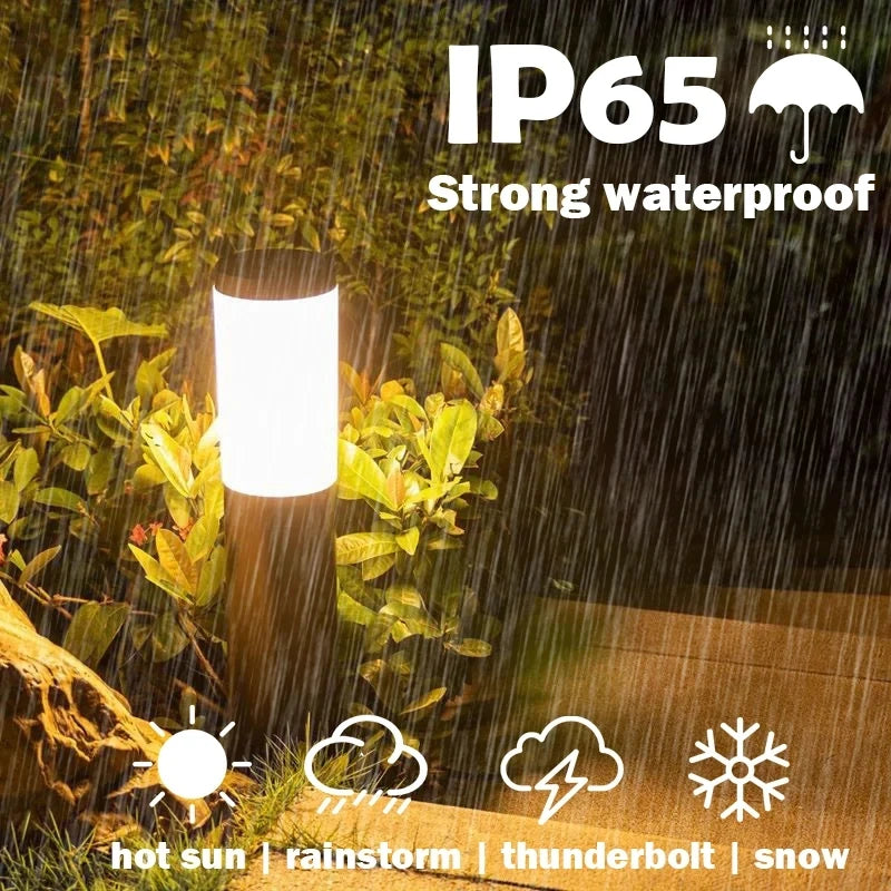 lampe solaire moderne led acier inoxydable imperméable jardin extérieur décoration gazon argenté blanc