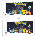 sticker mural 3d pokemon pikachu personnages animés arrière plan naturel adhésif