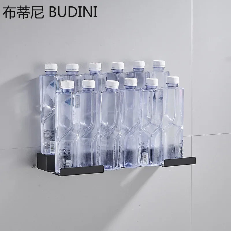 organisateur mural accessoires coiffure support rangement salle bain moderne minimaliste fixations murales rouleaux brosses