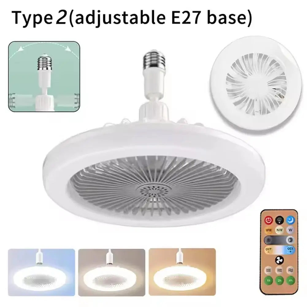 ventilateur led blanc moderne vitesses réglables lumière variable grille opaques lames abs