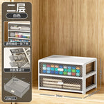 meuble tiroirs crème transparent moderne rangement papeterie deux six tiroirs diagonaux plastique