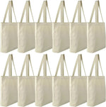 sac main blanc uni sans fermeture éclair poignées détachables toile polyester coton robuste réutilisable