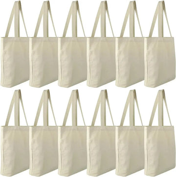 sac main blanc uni sans fermeture éclair poignées détachables toile polyester coton robuste réutilisable