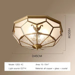 plafonnier moderne cuivre doré hexagonal transparent classique éclairage quotidien led 90 260v e27
